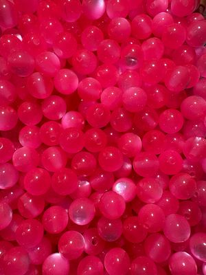 12mm Neon Pink Cateye Beads