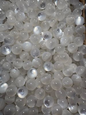 12mm White Cateye Beads
