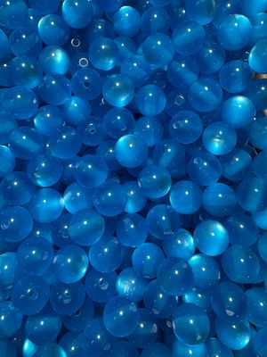 12mm Blue Cateye Beads