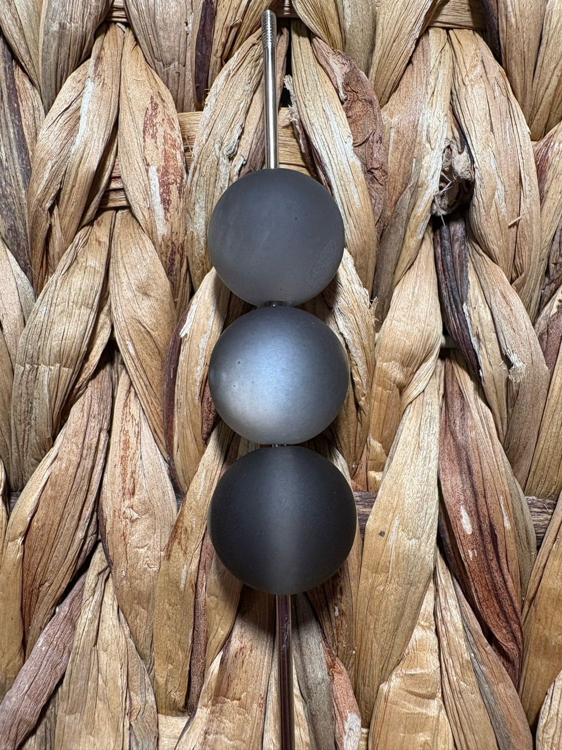 20mm Black Frosted Cateye Beads