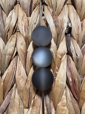 20mm Black Frosted Cateye Beads