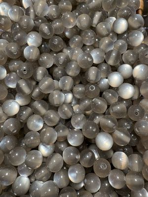 12mm Light Black Cateye Beads