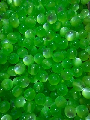12mm Neon Green Cateye Beads