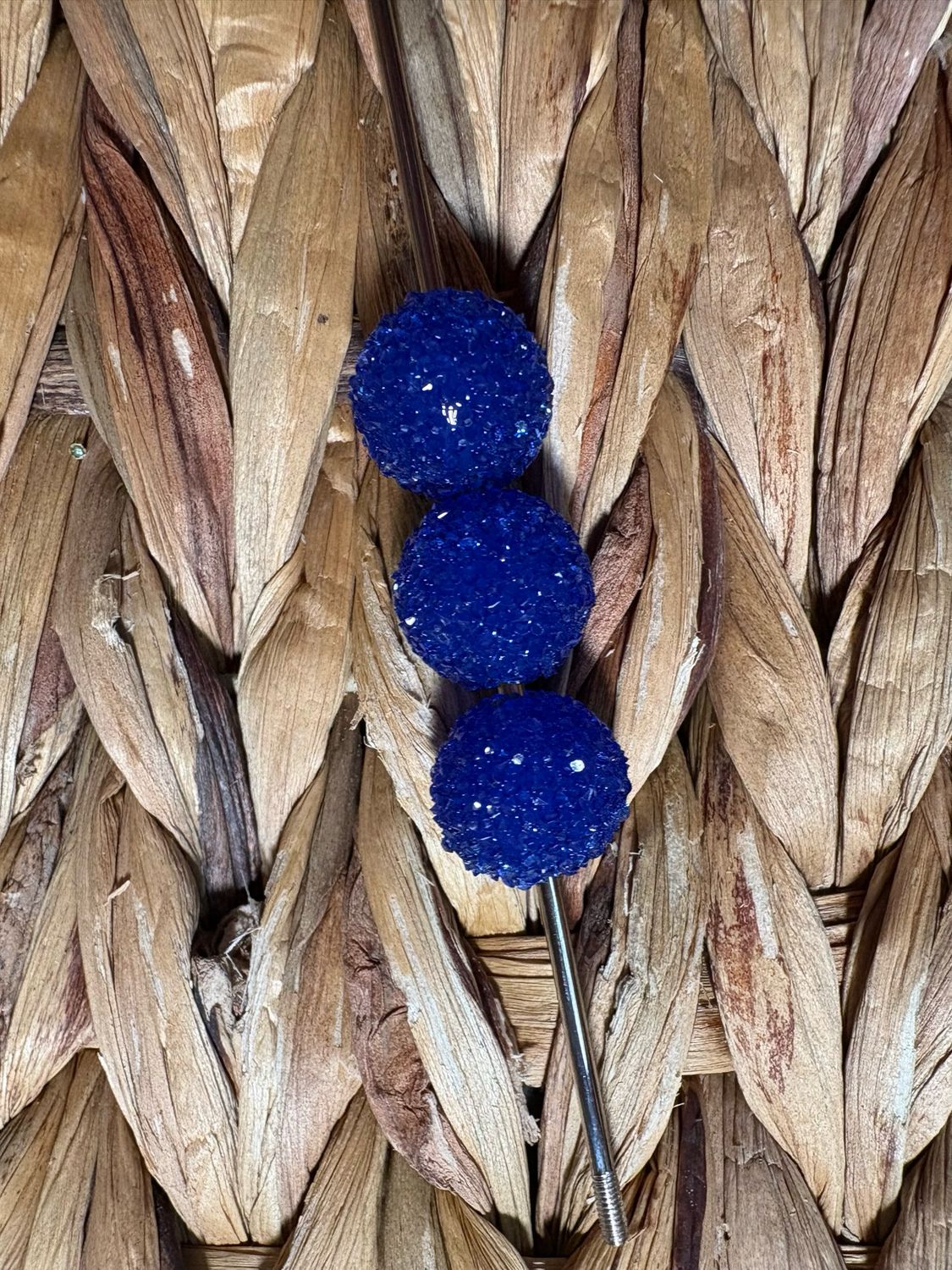 15mm Dark Blue Sugar Beads