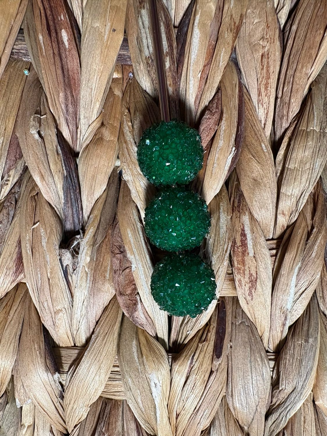 15mm Dark Green Sugar Beads