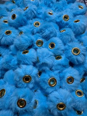Ocean Blue Fluffy Pom Pom Spacer