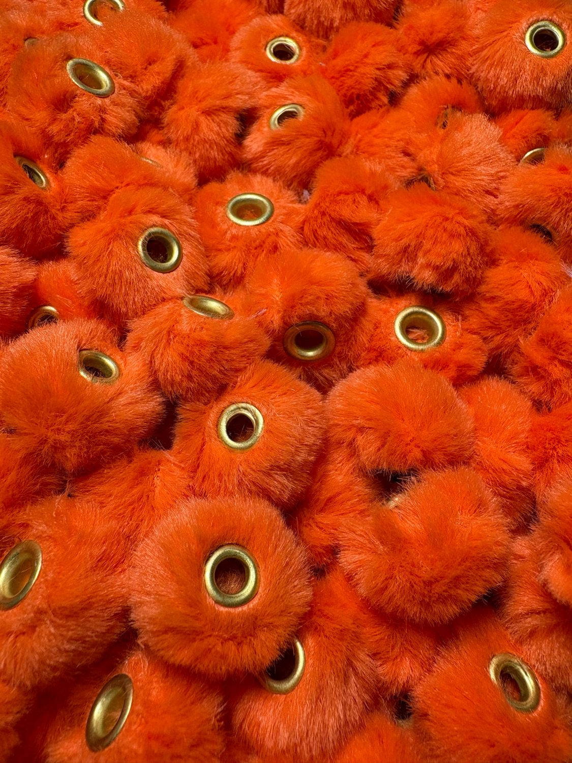 Bright Orange Fluffy Pom Pom Spacer