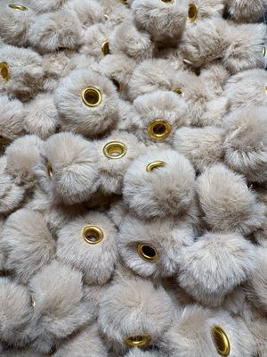 Tan Fluffy Pom Pom Spacer