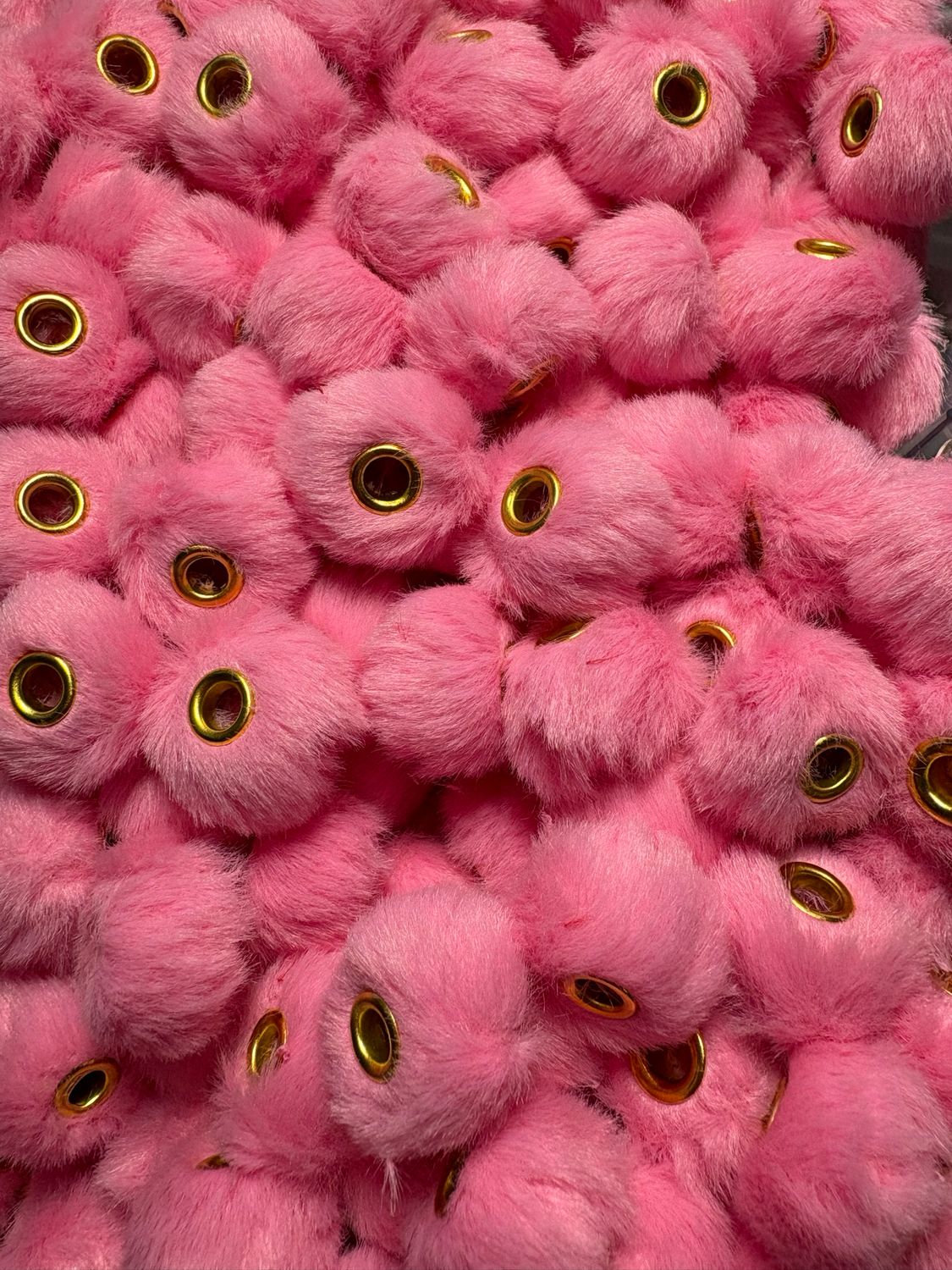 Bubble Gum Pink Fluffy Pom Pom Spacer