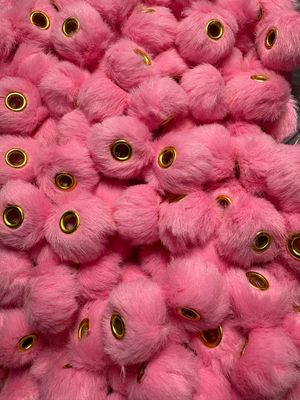 Bubble Gum Pink Fluffy Pom Pom Spacer