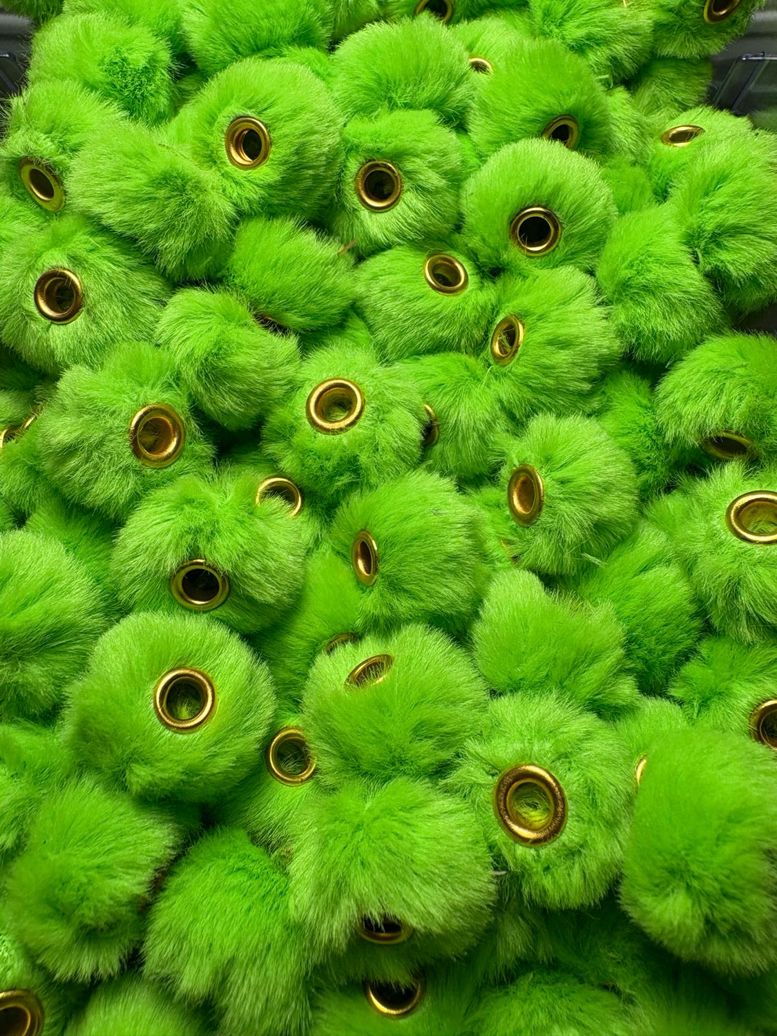 Lime Green Fluffy Pom Pom Spacer