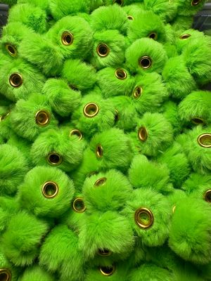 Lime Green Fluffy Pom Pom Spacer