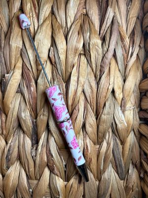 Pink Floral Printed Pen