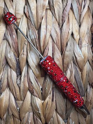 Red Christmas Rhinestone Pen