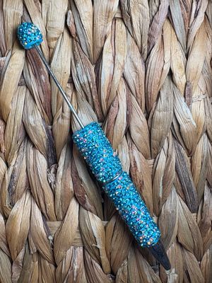Light Blue &amp; Silver Rhinestone Pen