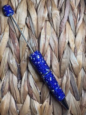 Dark Blue &amp; Silver Rhinestone Pen