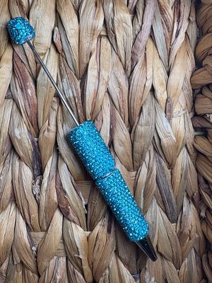 Light Blue Rhinestone Pen