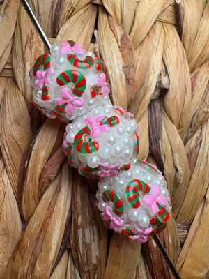 Candy Cane with Bow Specialty Bead 