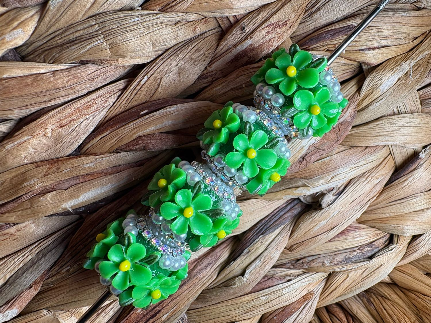 Green Flower Bead 