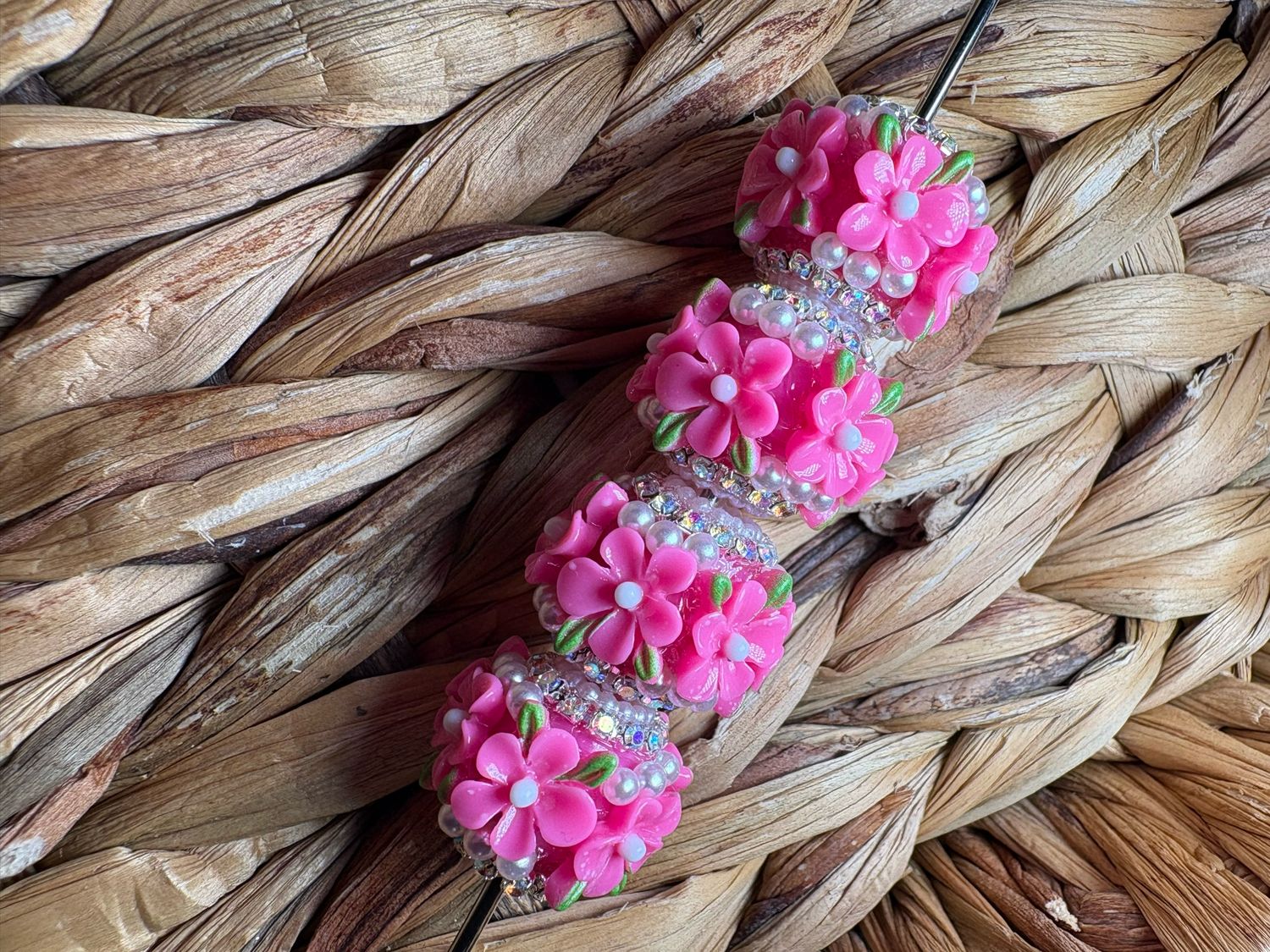 Pink Flower Bead 