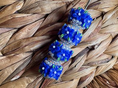 Dark Blue Flower Bead 