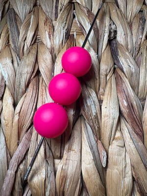 19mm Dark Pink Silicone Beads