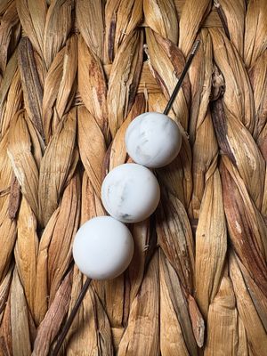 19mm White Marble Silicone Beads