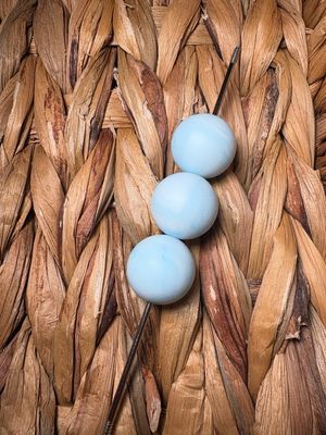 19mm Light Blue Marble Silicone Beads