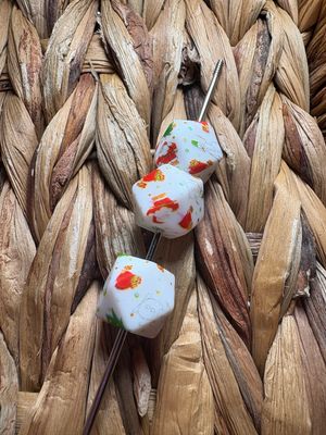 Christmas Hexagon Beads 