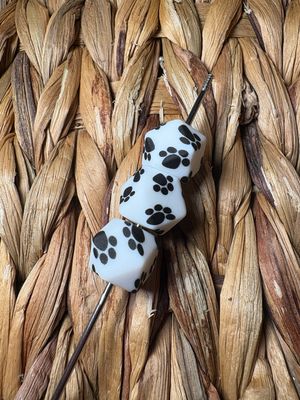 Dog Paw Hexagon Beads 