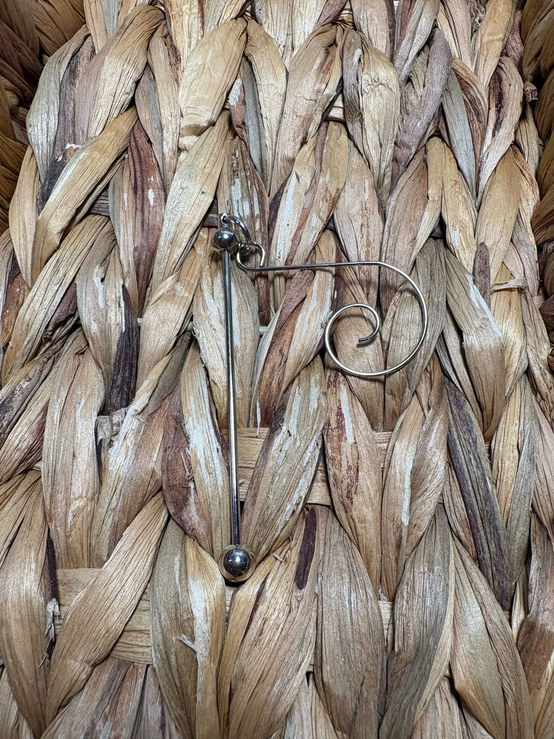 Silver Christmas Ornament Beadable 