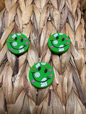 Green Halloween Smile Face Focal