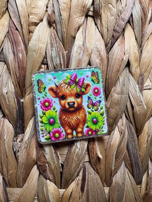 Cow Square Acrylic Flatback