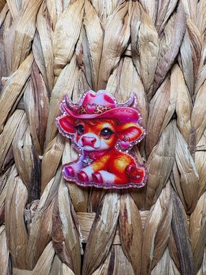 Cow with Hat Acrylic Flatback