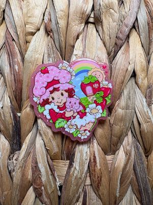 Strawberry Girl Heart Acrylic Flatback