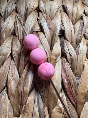 15mm Opal Pink Marble Silicone Beads