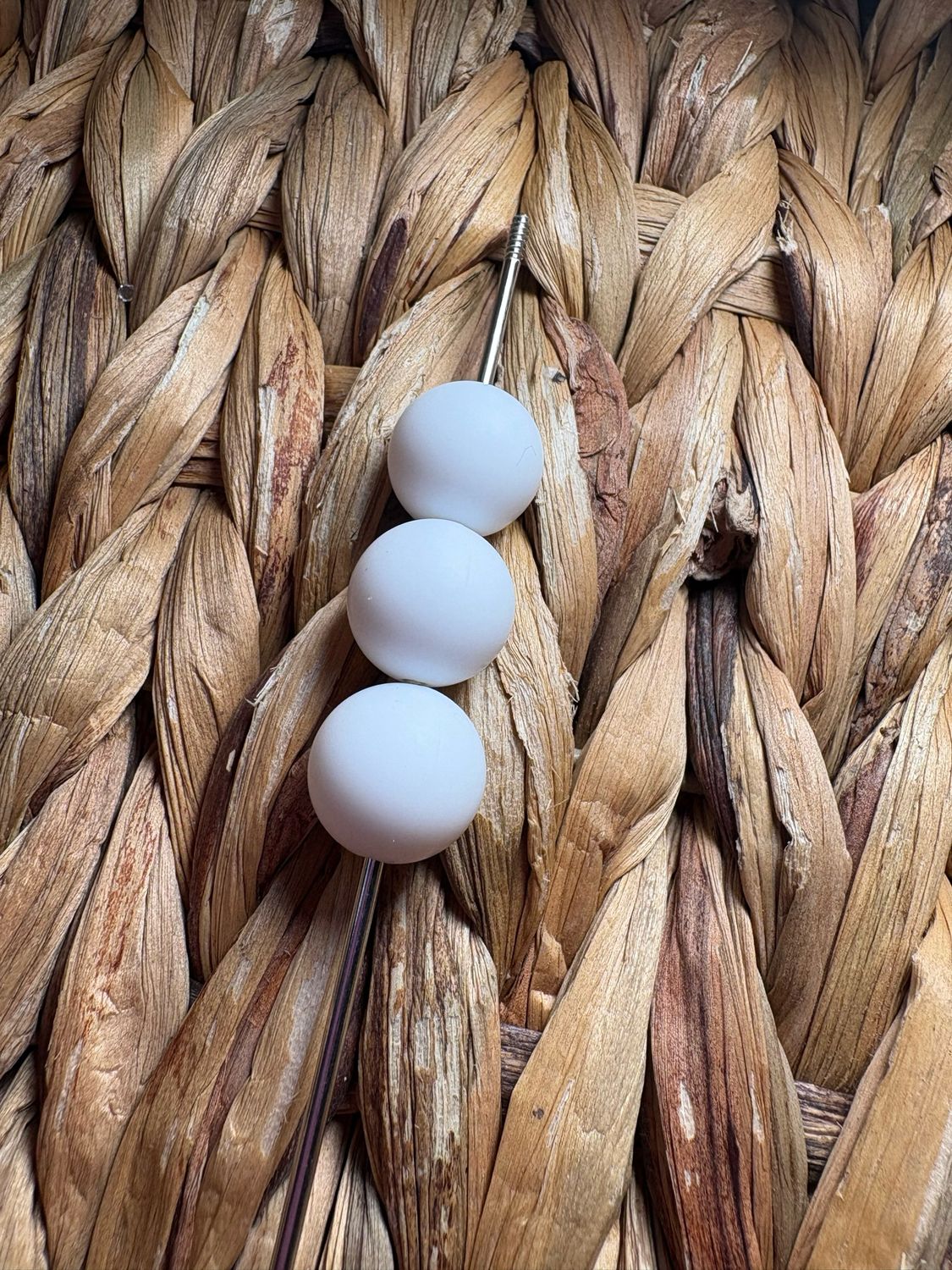 15mm White Silicone Beads