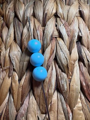 15mm Opal Light Blue Silicone Beads