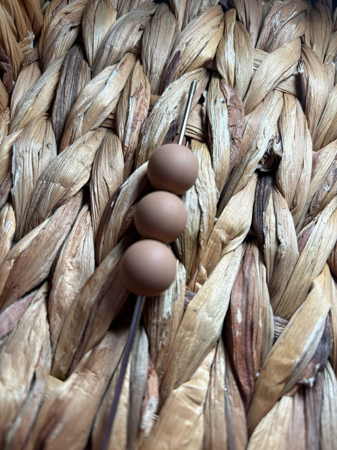 15mm Brown Silicone Beads