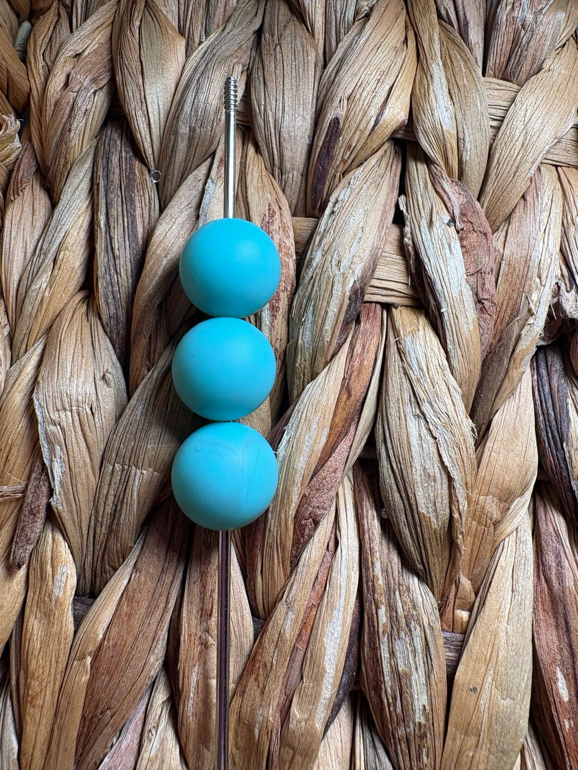 15mm Turquoise Marble Silicone Beads