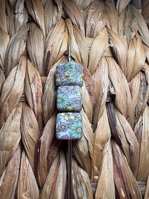 Flowers Square Silicone Beads