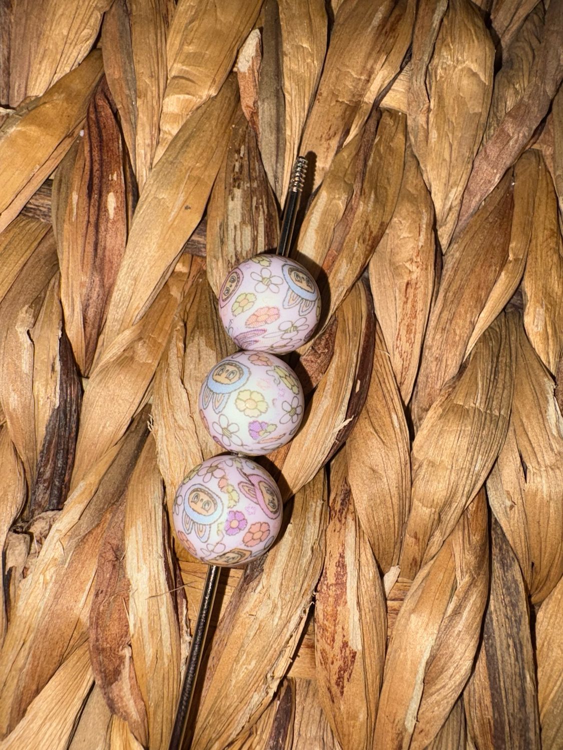 15mm Labubu Printed Silicone Beads