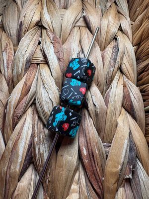 Black Nurse Square Silicone Beads