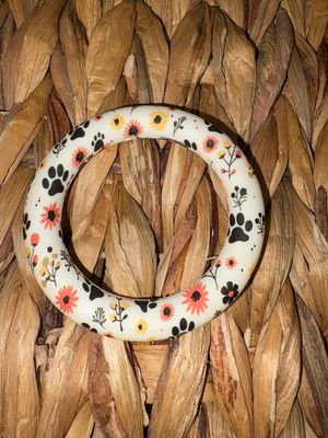 Paw Print &amp; Flowers Silicone Rings