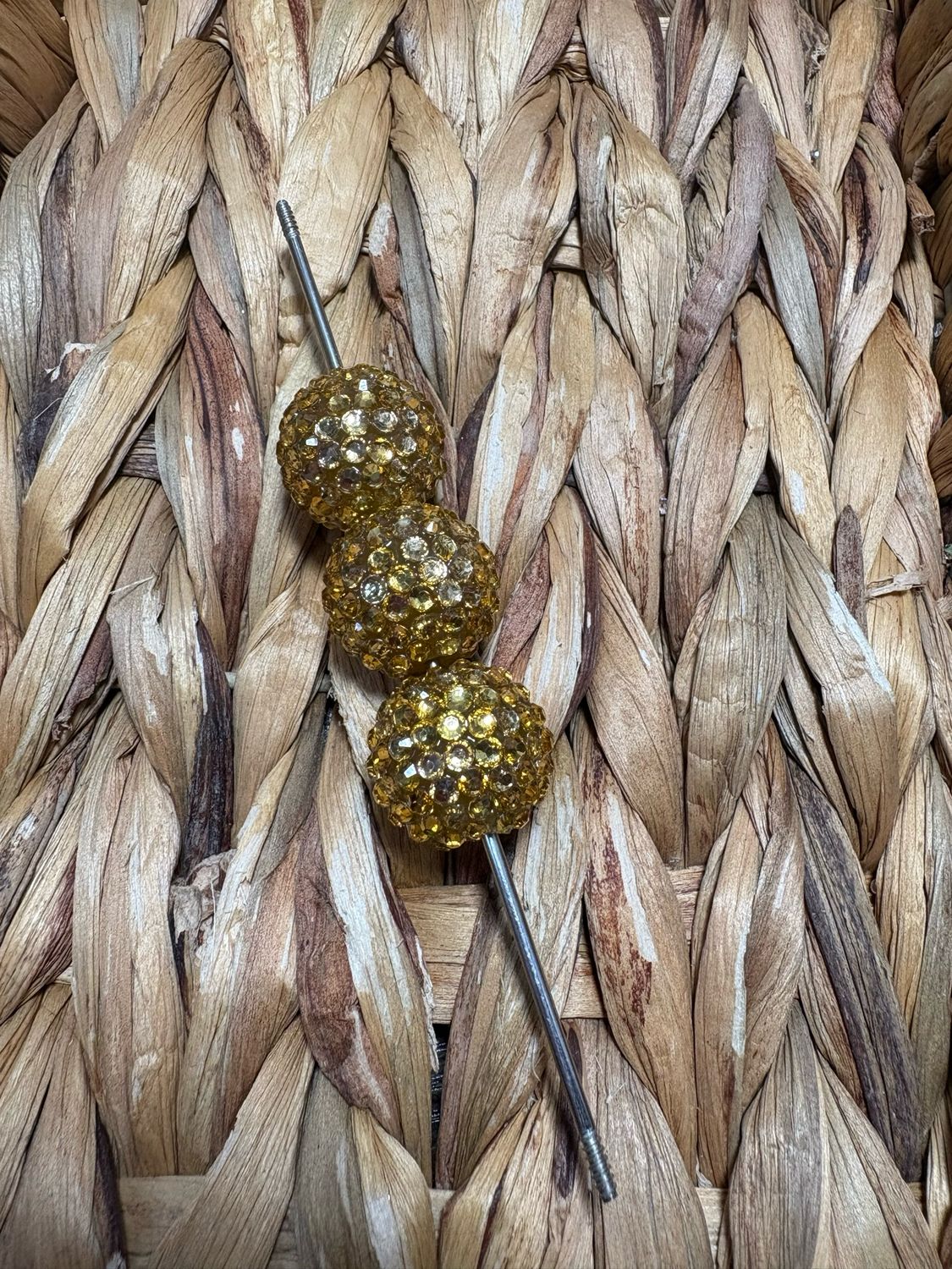 Gold 20mm Rhinestone Beads