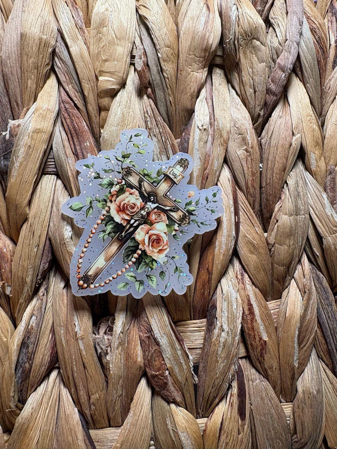 Flower Cross Acrylic Flatback