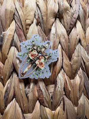 Flower Cross Acrylic Flatback