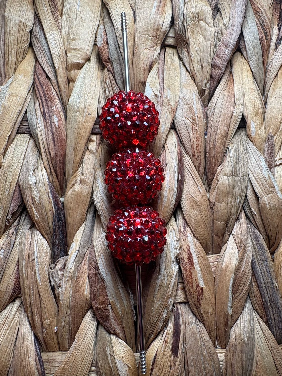 Red 20mm UV Rhinestone Beads