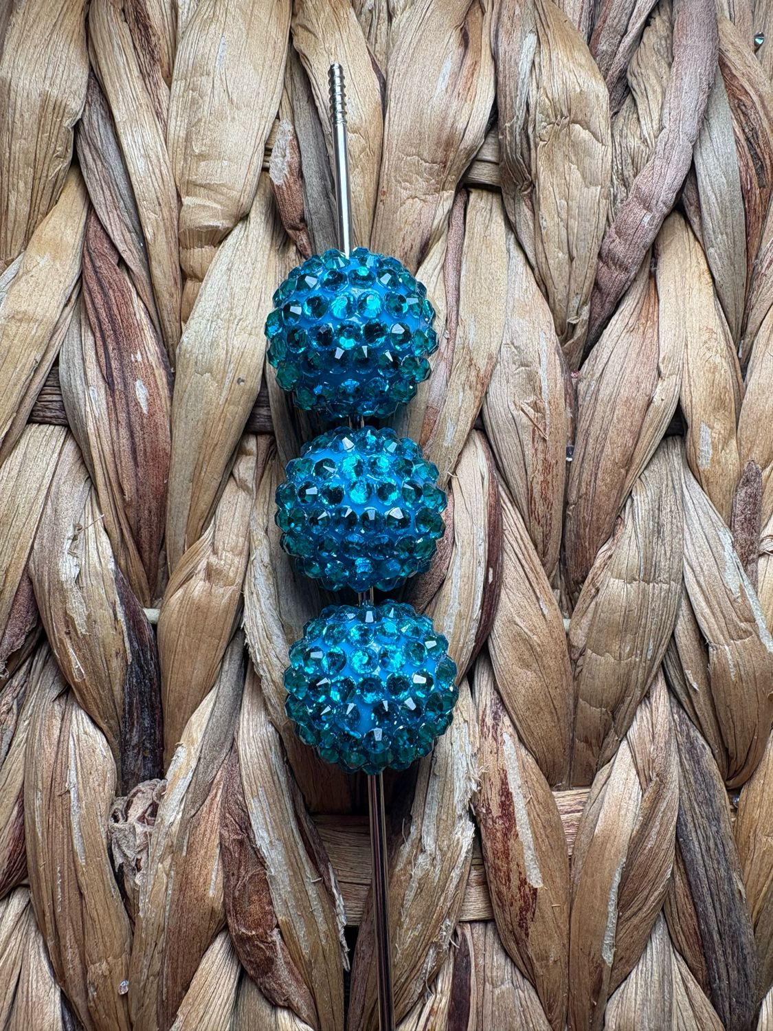 Ocean Blue 20mm Rhinestone Beads
