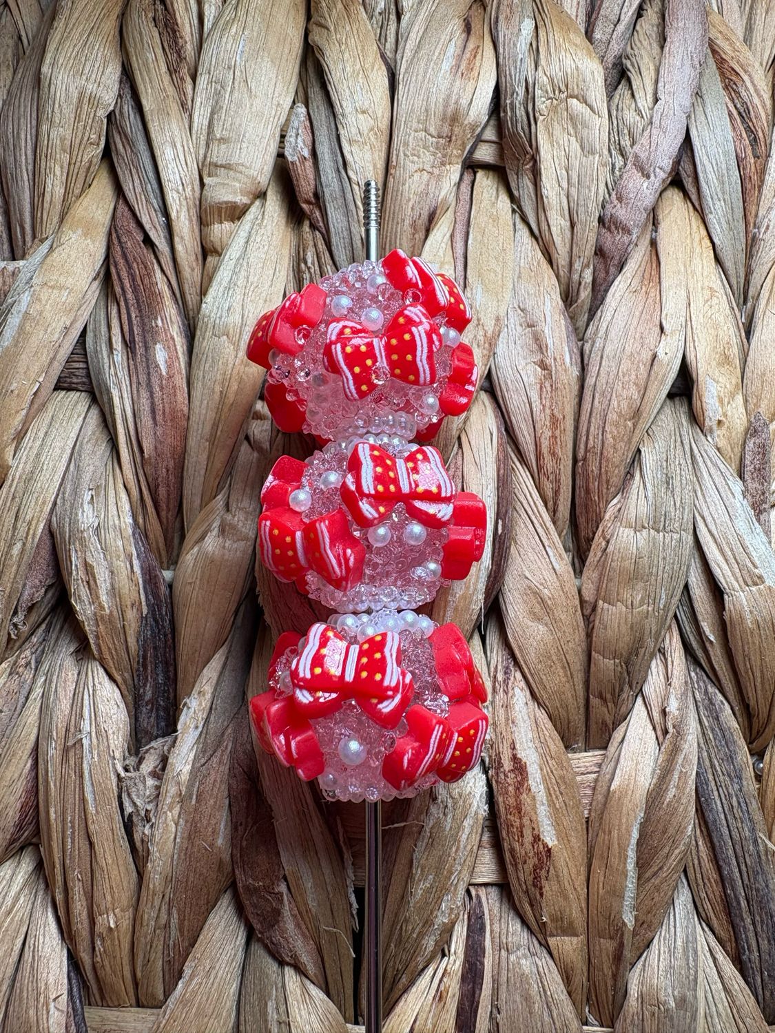 Red Bow Sugar Bead